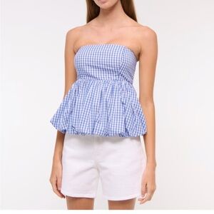 Abercrombie & Fitch gingham bubble top size XS